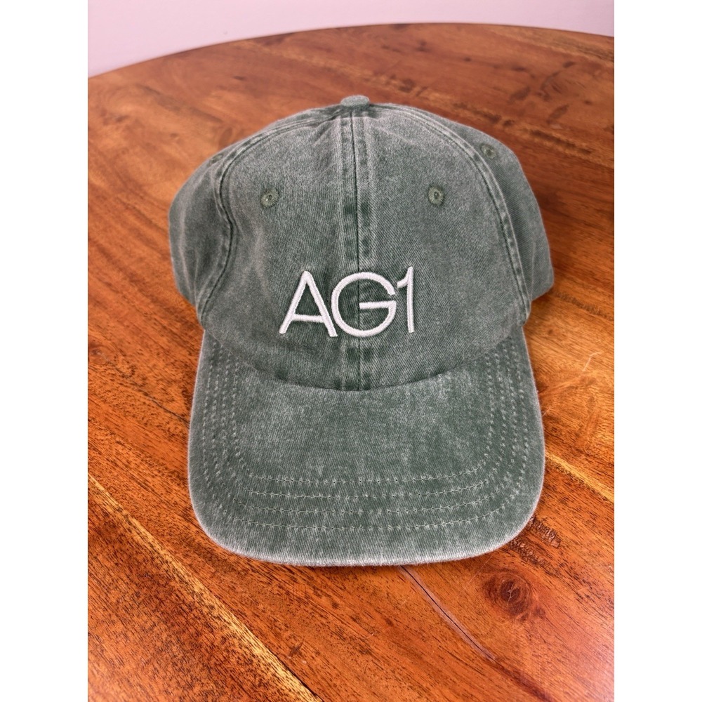 AG1 Athletic Greens Baseball Cap Green Washed Cotton Adjustable Hat One Size